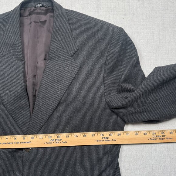 VTG Trussini Suit Set Linea Nuova Wool Blend Gray Pinstripe Two Piece Mens 52 6L - Picture 6 of 14